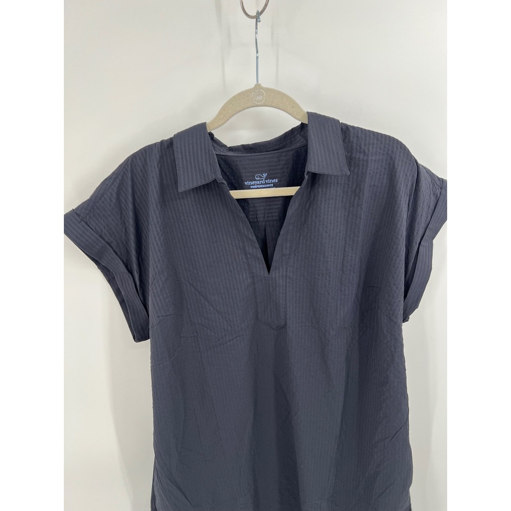 Vineyard Vines Margo Harbor Shirtdress Jet Black Performance XL NWT - Picture 3 of 9